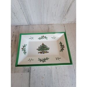 Spode porcelain rectangular Xmas tree tray vintage home decor‎ kitchen